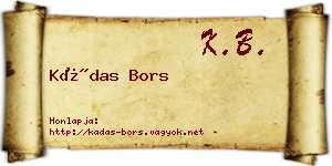 Kádas Bors névjegykártya